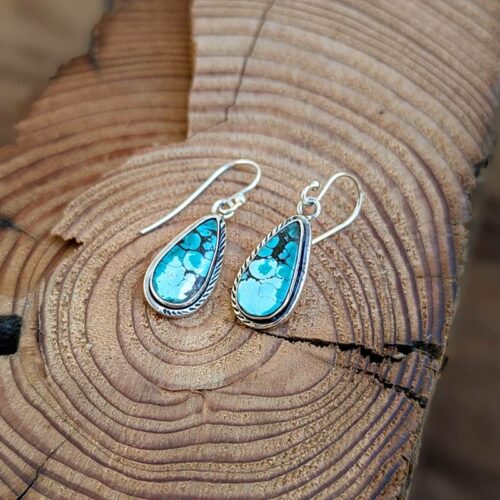 Boucles d'oreilles turquoise pendantes