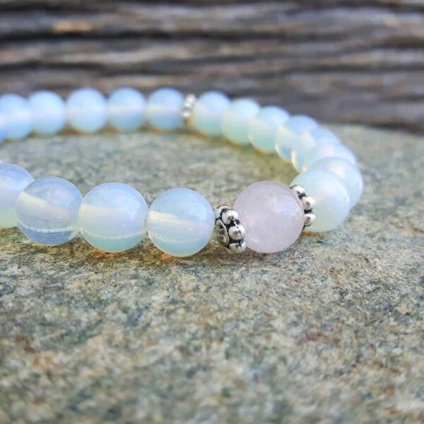 Bracelet FEMININE moonstone and pink quartz