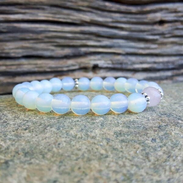 Bracelet FEMININE moonstone and pink quartz