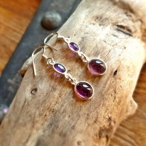 Silver amethyst earrings