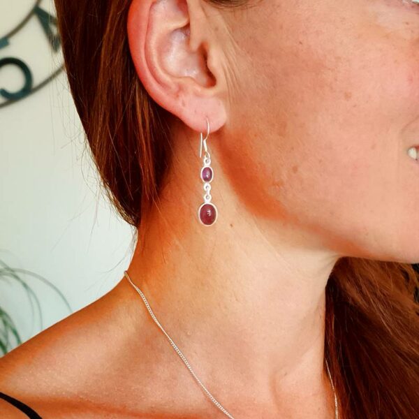 Silver amethyst earrings