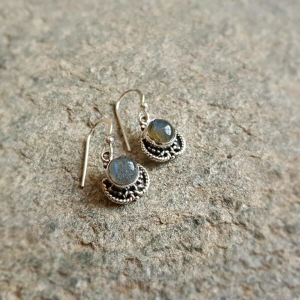 Boucles d'oreilles indiennes en labradorite