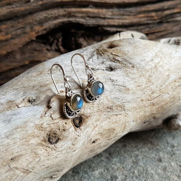 Boucles d'oreilles indiennes en labradorite