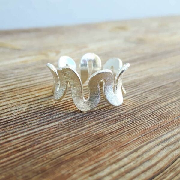 Bague en argent martelé ONDULATION
