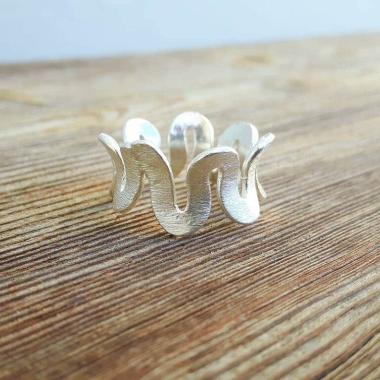 Bague En Argent 925 "Ondulation" - Taille 54, 6,66g - Occasion, Style Sertie