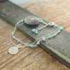Bracelet fin en apatite bleue FLEUR DE VIE