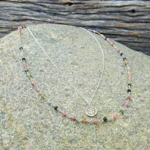 Collier tourmaline argent FLEUR DE VIE