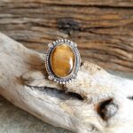 Bague en quartz rutile doré ajustable