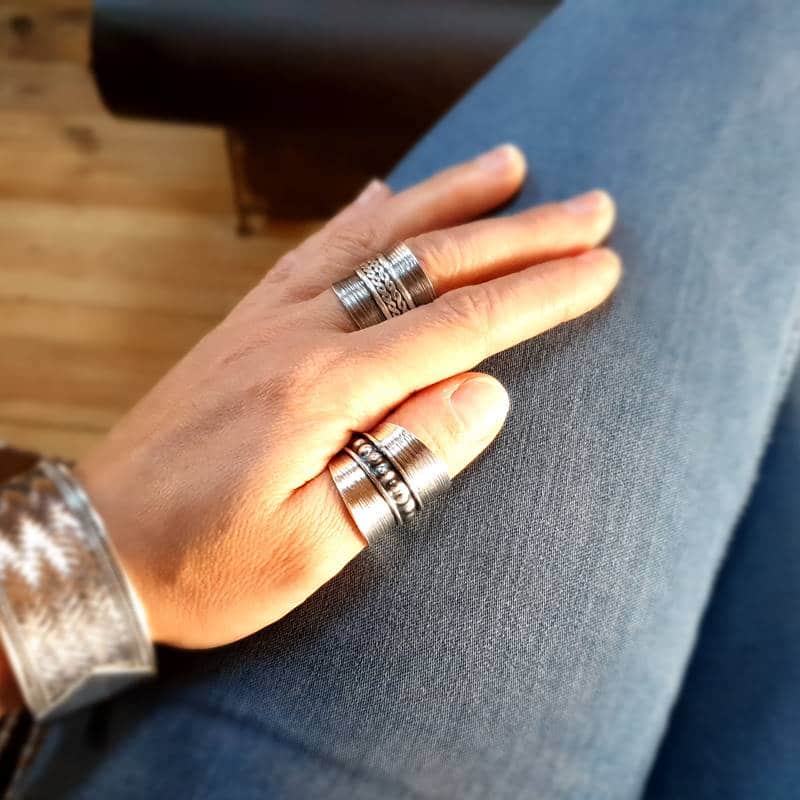 Bague Ajustable Argent Mai Omyoki Bijoux De Createur Equitables