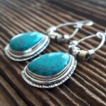 Boucles d'oreilles turquoise argent ethniques