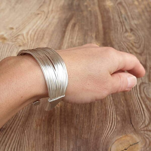 Silver multiple bangle bracelet