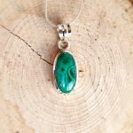 Pendentif en malachite argent NATURE