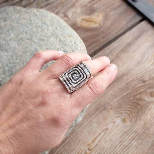 Bague ajustable en argent HYPNO