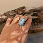 Bague de créateur en pierre de lune