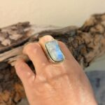 Bague de créateur en pierre de lune