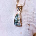 Pendentif en jaspe océan bleu