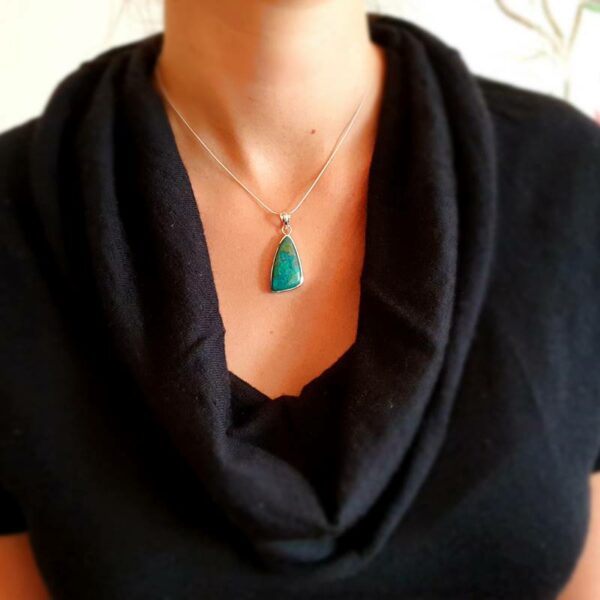 Pendentif chrysocolle argent AQUA