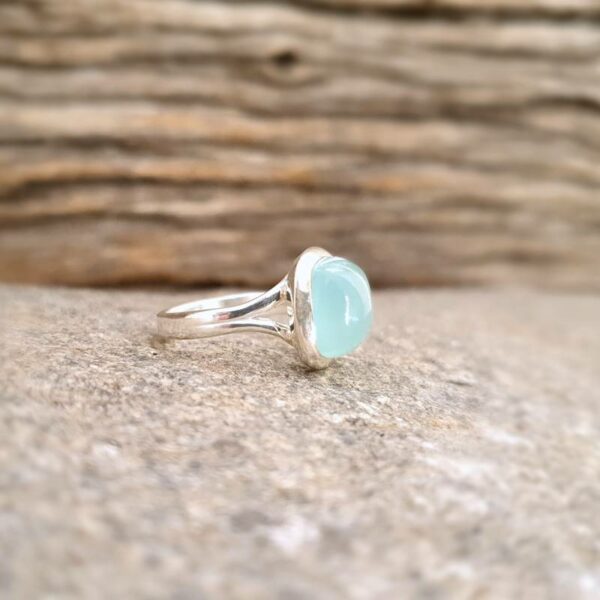 AQUA chalcedoon ring