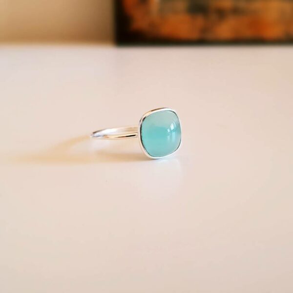 Thin MILO chalcedony ring