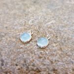 Boucles d’oreilles calcédoine vert d'eau