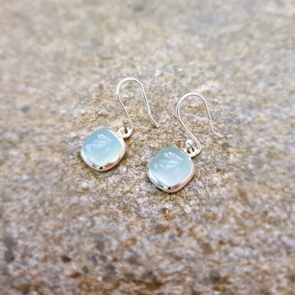 Water green chalcedony earrings