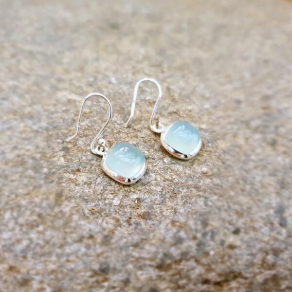 Water green chalcedony earrings