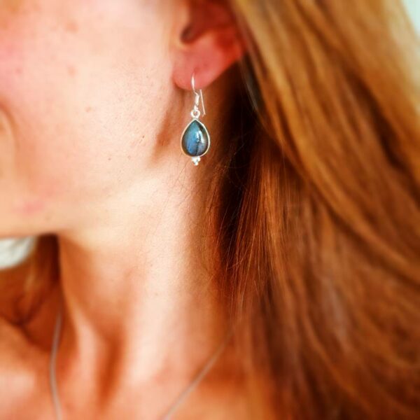 Boucles d'oreilles labradorite gouttes