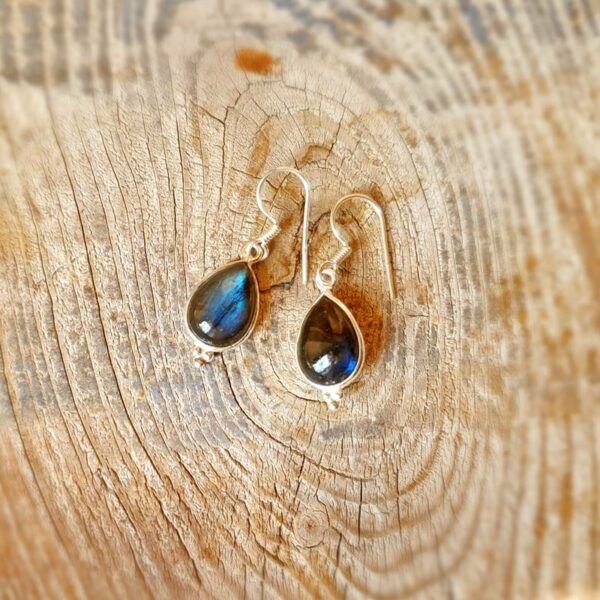 Boucles d'oreilles labradorite gouttes