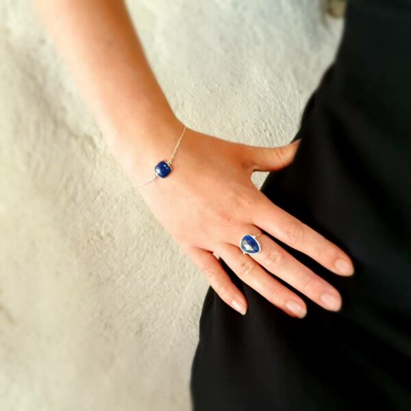 Bracelet chaîne lapis lazuli MILO