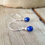 Créoles argent et lapis lazuli
