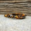 Man bracelet 2 turns tiger eye