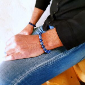 DEEP BLUE men's lapis bracelet