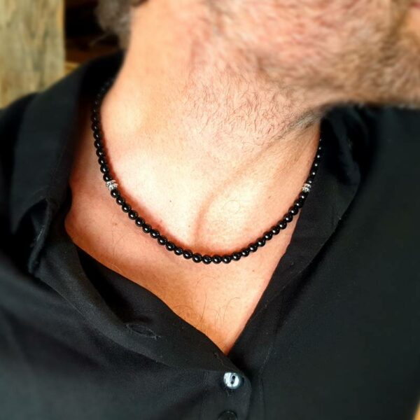 Collier homme en pierres fines