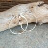 Hammered silver hoop earrings