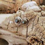 Boucles d'oreilles labradorite argent artisanales