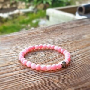 Pulsera Mala en cuarzo rosa