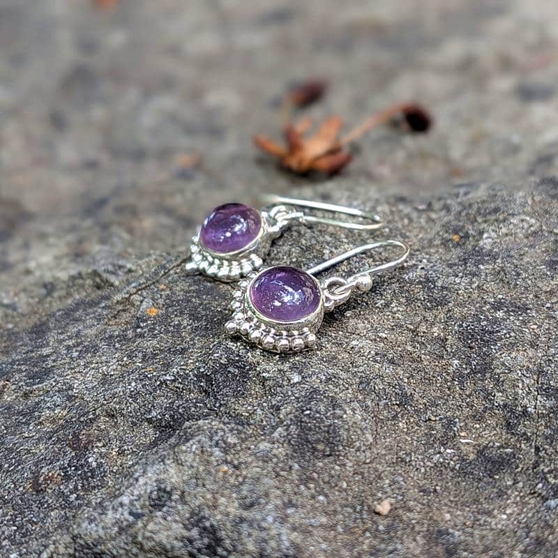 Boucles d'oreilles améthyste argent Boucles d'oreilles améthyste argent