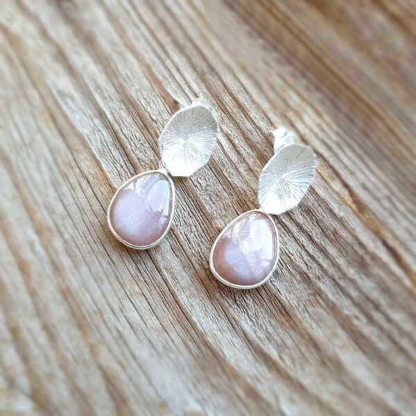 Peach moonstone earrings