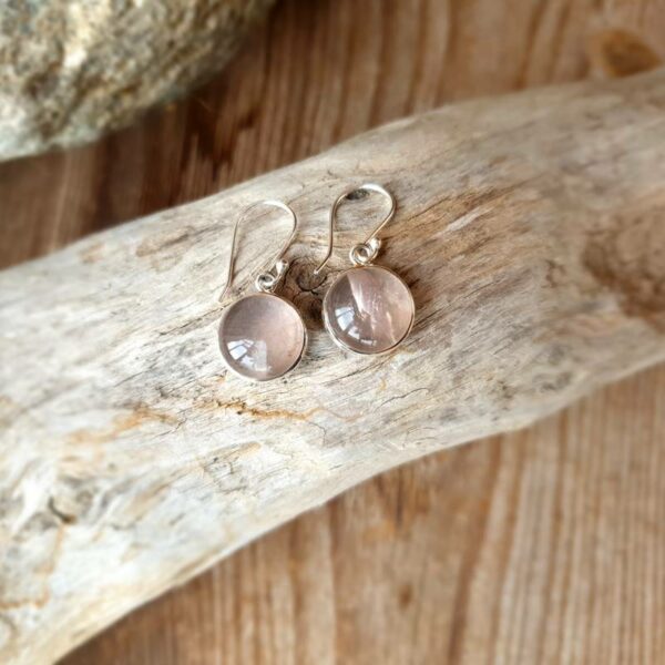 Boucles d'oreilles quartz rose argent