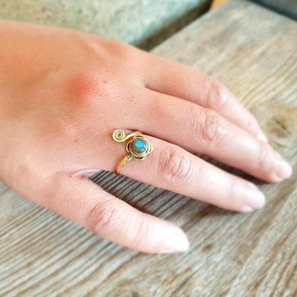 Gold labradorite ring