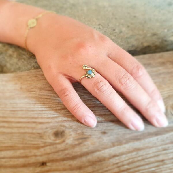 Gold labradorite ring