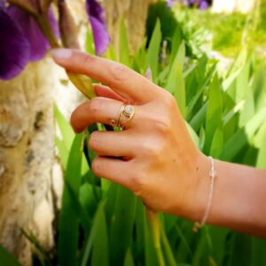 Gold moonstone ring