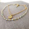 Collier apatite bleue or