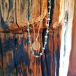 Collier apatite bleue or