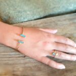 Jonc ouvert labradorite or