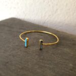 Jonc ouvert labradorite or