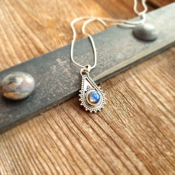 Pendentif labradorite en argent