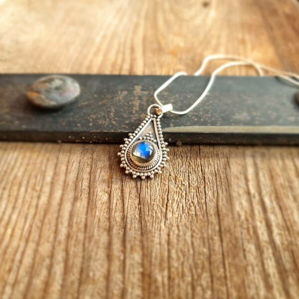 Pendentif labradorite en argent