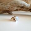 Bague ajustable pierre de lune argent