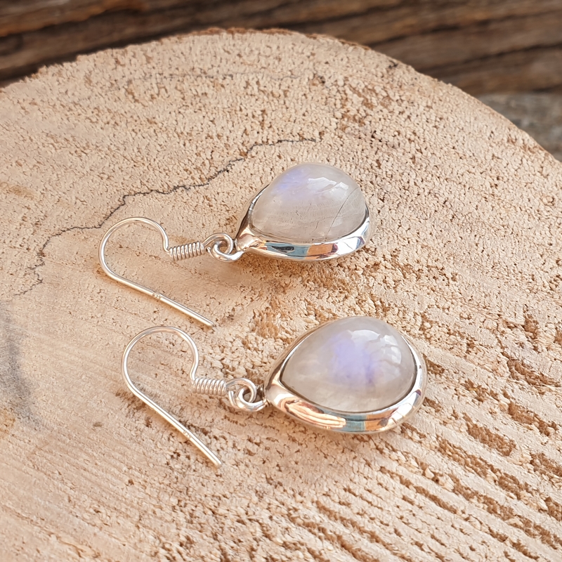 Boucles d'oreilles pierre de lune gouttes